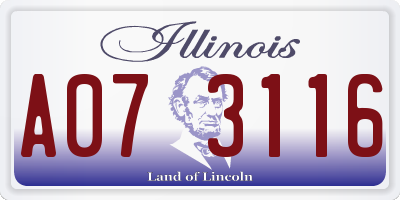 IL license plate A073116