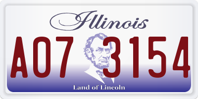 IL license plate A073154
