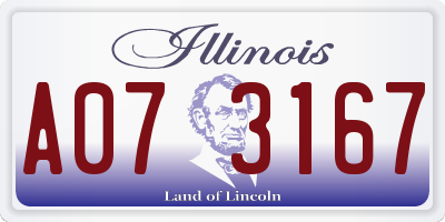 IL license plate A073167
