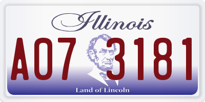 IL license plate A073181