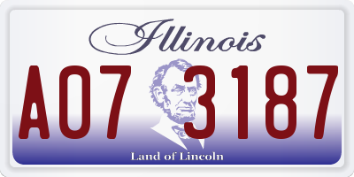 IL license plate A073187