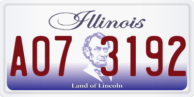 IL license plate A073192
