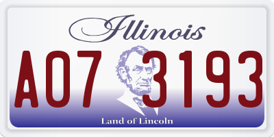 IL license plate A073193