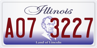 IL license plate A073227