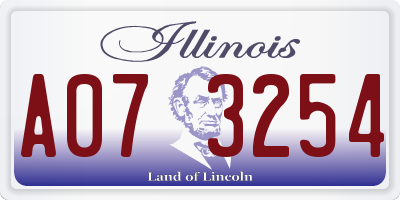 IL license plate A073254