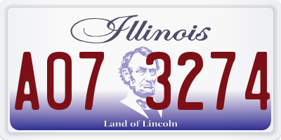 IL license plate A073274