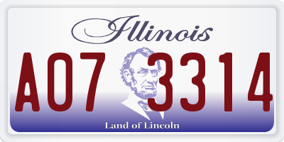 IL license plate A073314