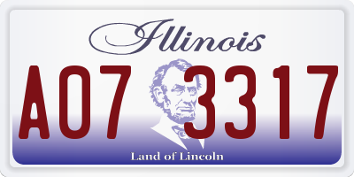 IL license plate A073317