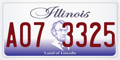 IL license plate A073325