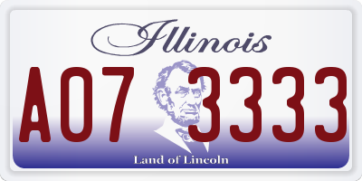 IL license plate A073333