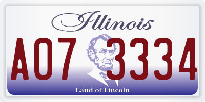 IL license plate A073334