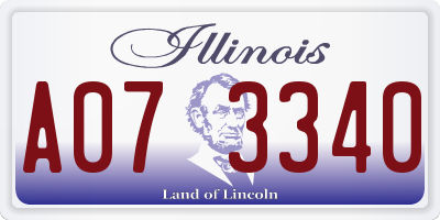 IL license plate A073340