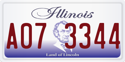 IL license plate A073344