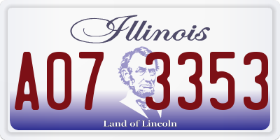 IL license plate A073353