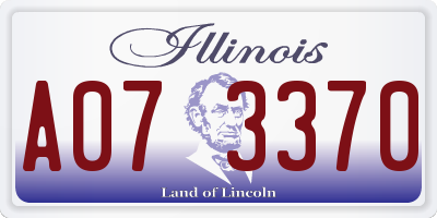 IL license plate A073370