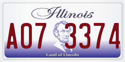 IL license plate A073374