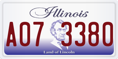 IL license plate A073380