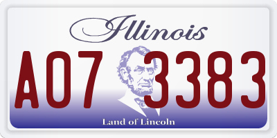 IL license plate A073383