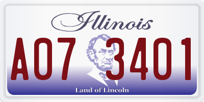 IL license plate A073401