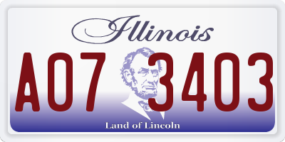IL license plate A073403