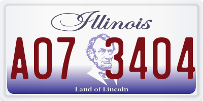 IL license plate A073404