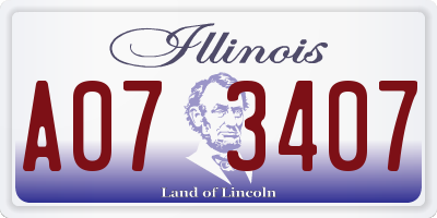 IL license plate A073407
