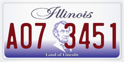IL license plate A073451