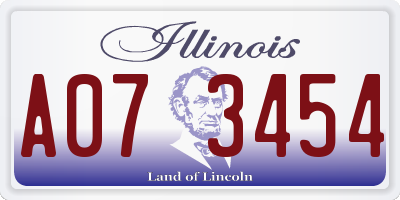 IL license plate A073454
