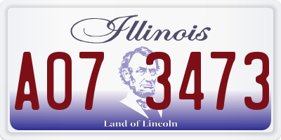 IL license plate A073473