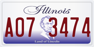 IL license plate A073474