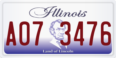 IL license plate A073476