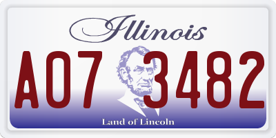 IL license plate A073482