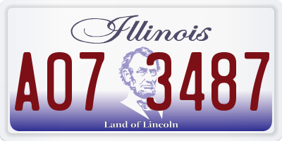 IL license plate A073487