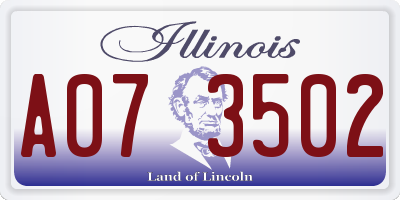 IL license plate A073502