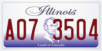 IL license plate A073504