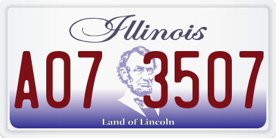 IL license plate A073507