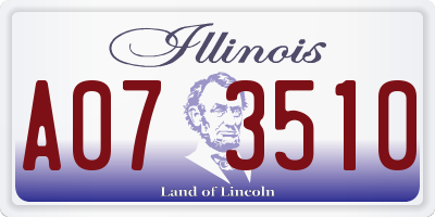 IL license plate A073510