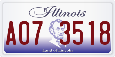 IL license plate A073518