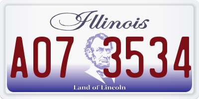 IL license plate A073534