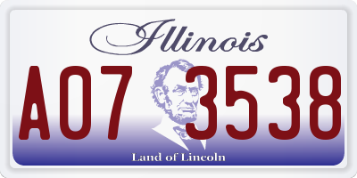 IL license plate A073538