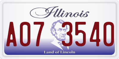 IL license plate A073540