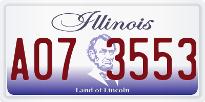 IL license plate A073553
