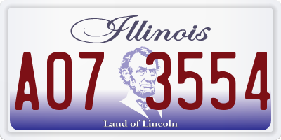 IL license plate A073554