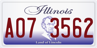 IL license plate A073562