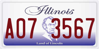 IL license plate A073567