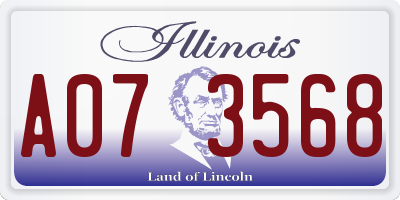 IL license plate A073568