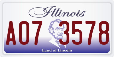 IL license plate A073578