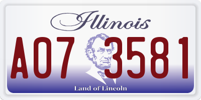 IL license plate A073581