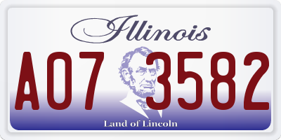 IL license plate A073582