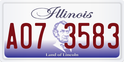 IL license plate A073583
